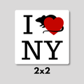 I Heart NY Rat Magnet 2x2 (Multiple Colors)