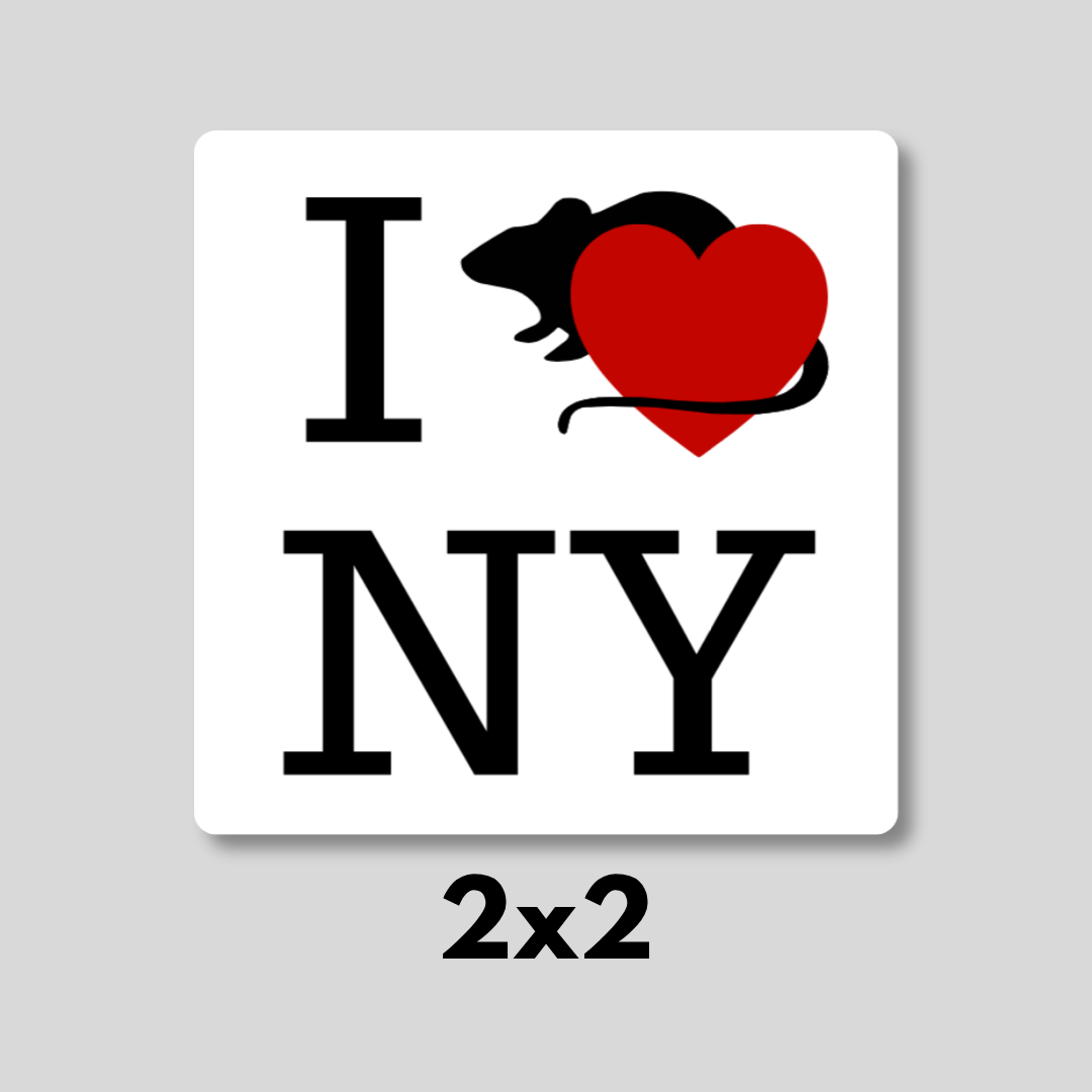 I Heart NY Rat Magnet 2x2 (Multiple Colors)