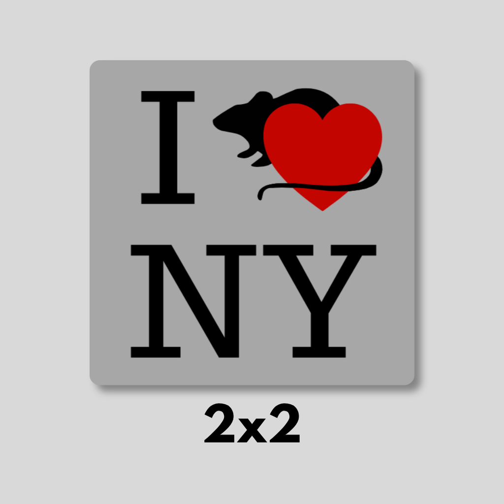 I Heart NY Rat Magnet - Grey