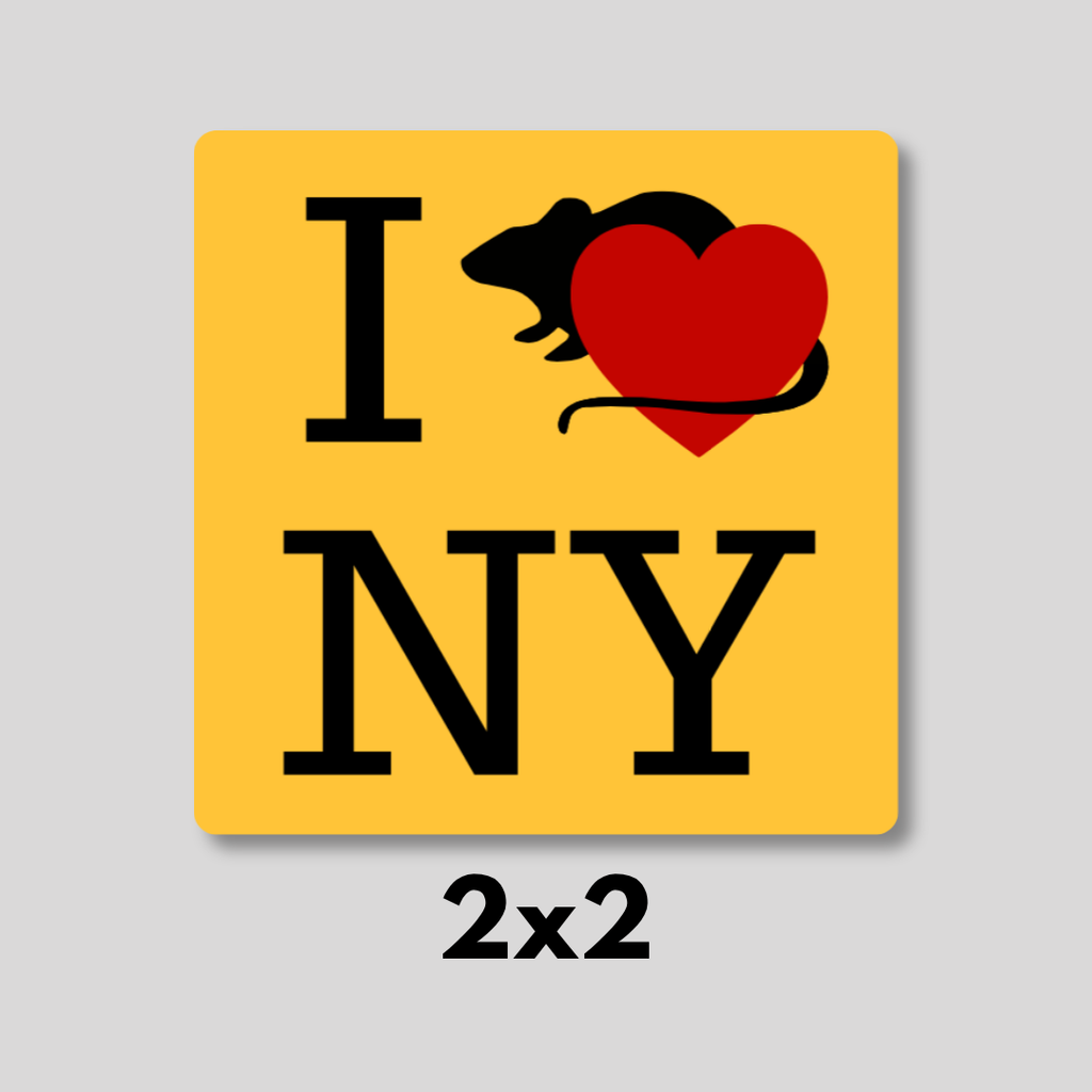 I Heart NY Rat Magnet - Yellow