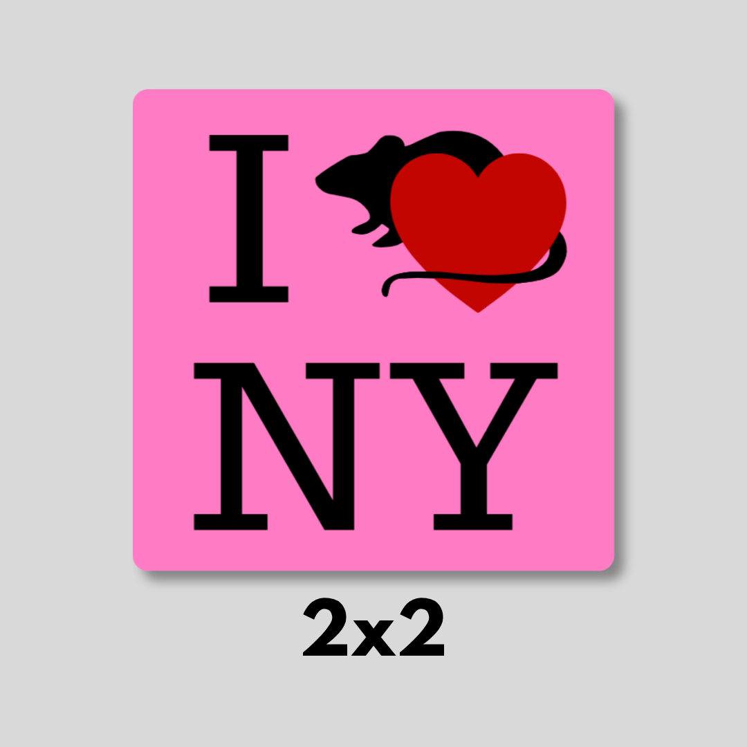 I Heart NY Rat Magnet 2x2 (Multiple Colors)