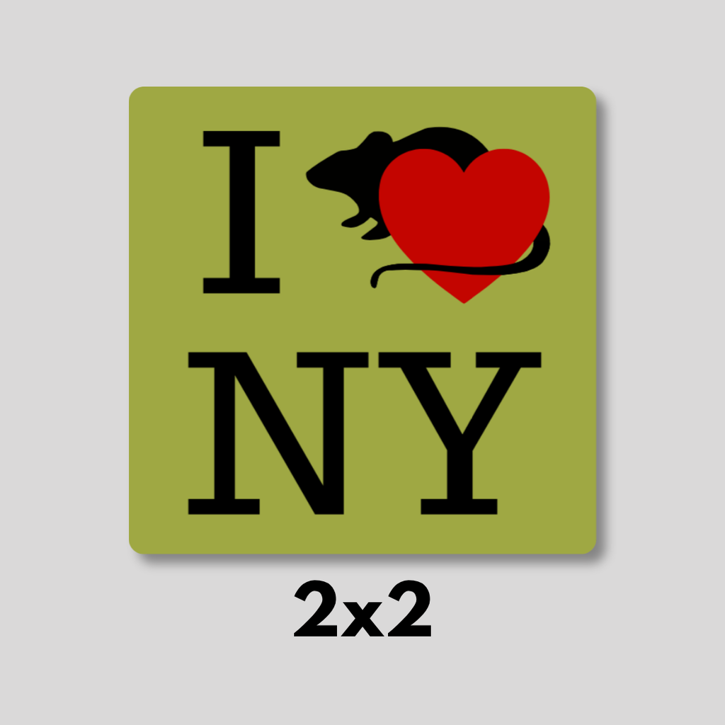 I Heart NY Rat Magnet 2x2 (Multiple Colors)