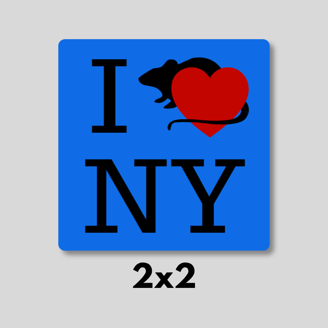 I Heart NY Rat Magnet 2x2 (Multiple Colors)