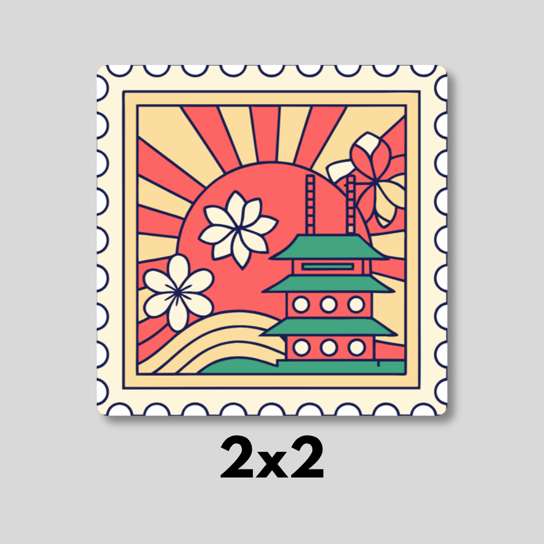 Japan Vintage Stamp Magnet 2x2