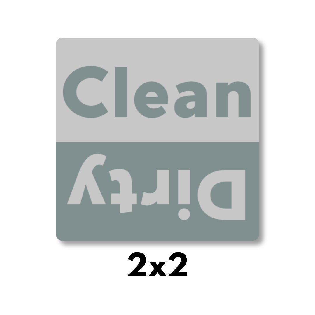 Clean/Dirty Grey Dishwasher Magnet 2x2