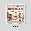 Brooklyn Bridge NYC Vintage Stamp Magnet 2x2