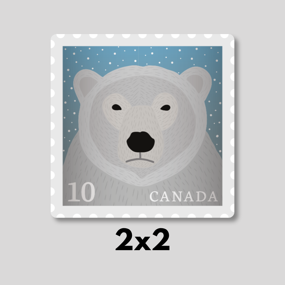 Canada Polar Bear Vintage Stamp Magnet 2x2