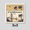 California, USA Vintage Stamp Magnet 2x2