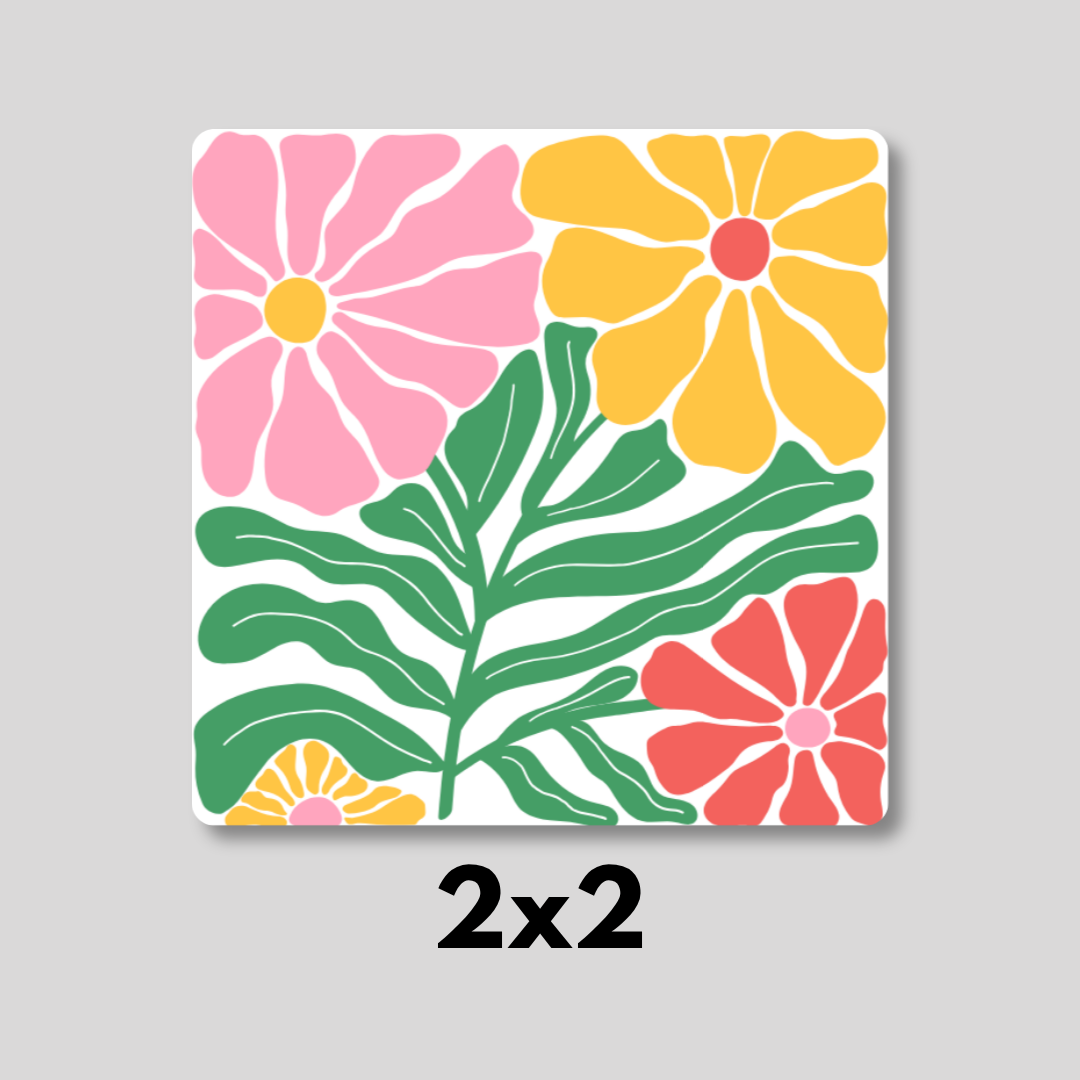 Retro Floral Magnet 2x2
