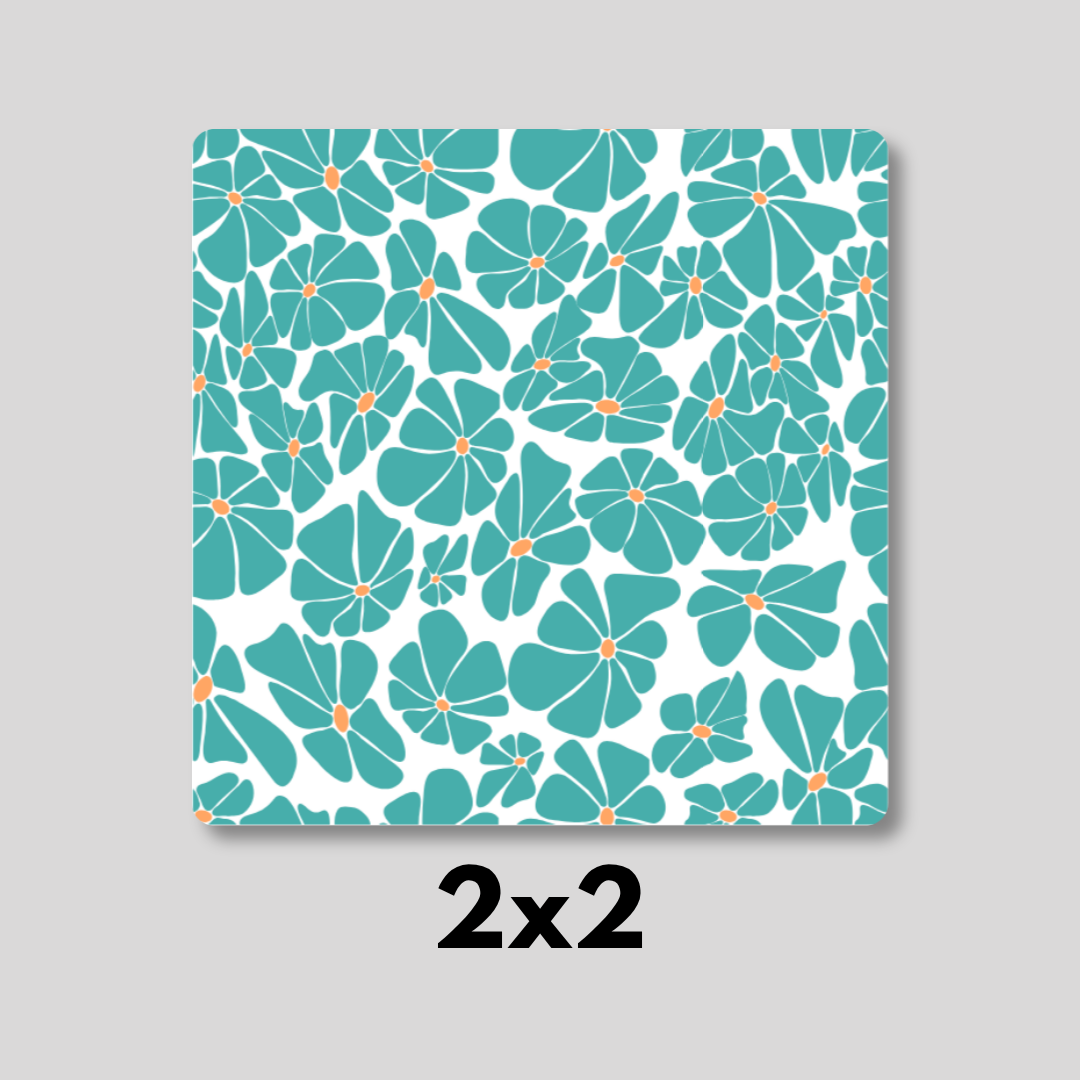 Retro Floral Magnet 2x2