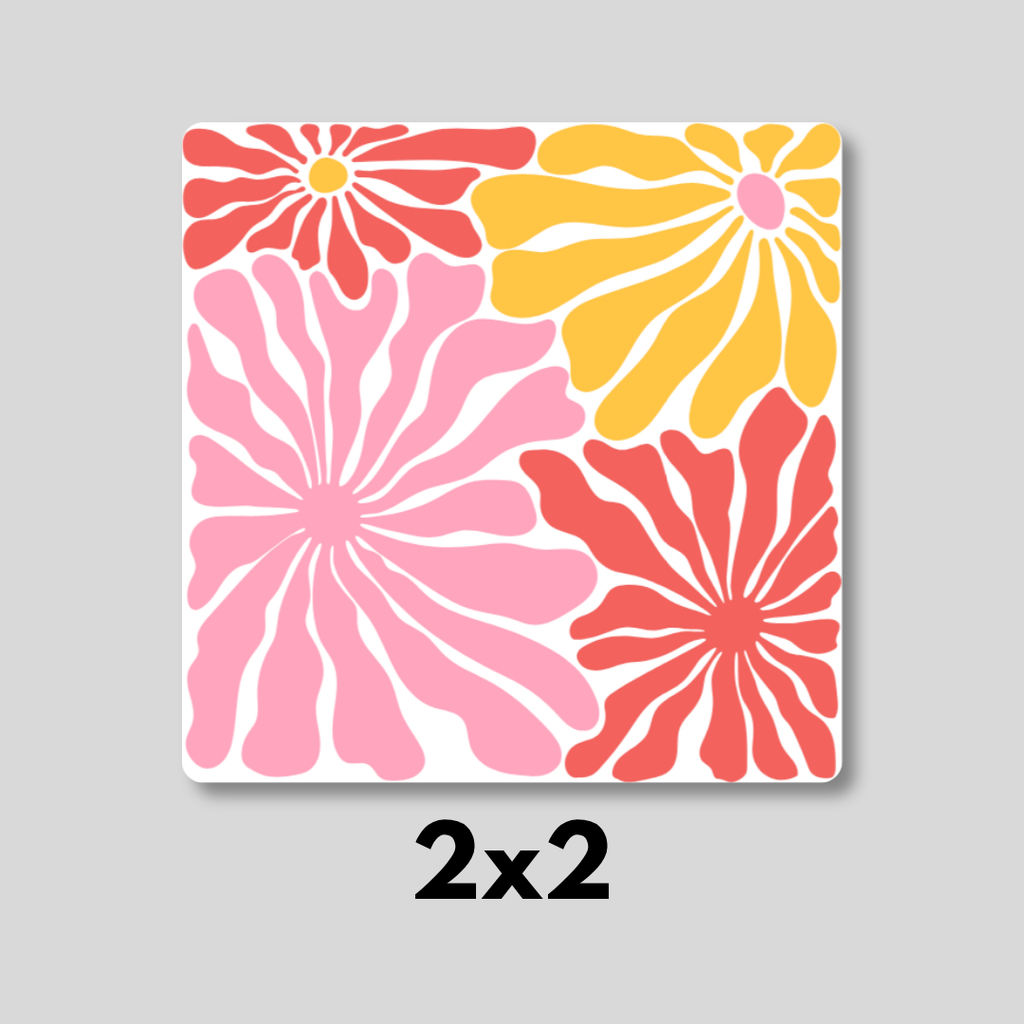 Retro Floral Magnet 9 Pack