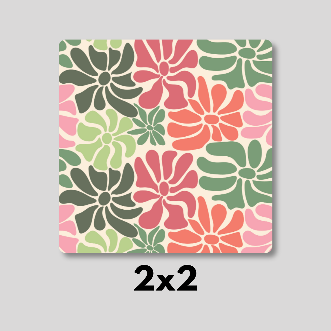 Retro Floral Magnet 2x2