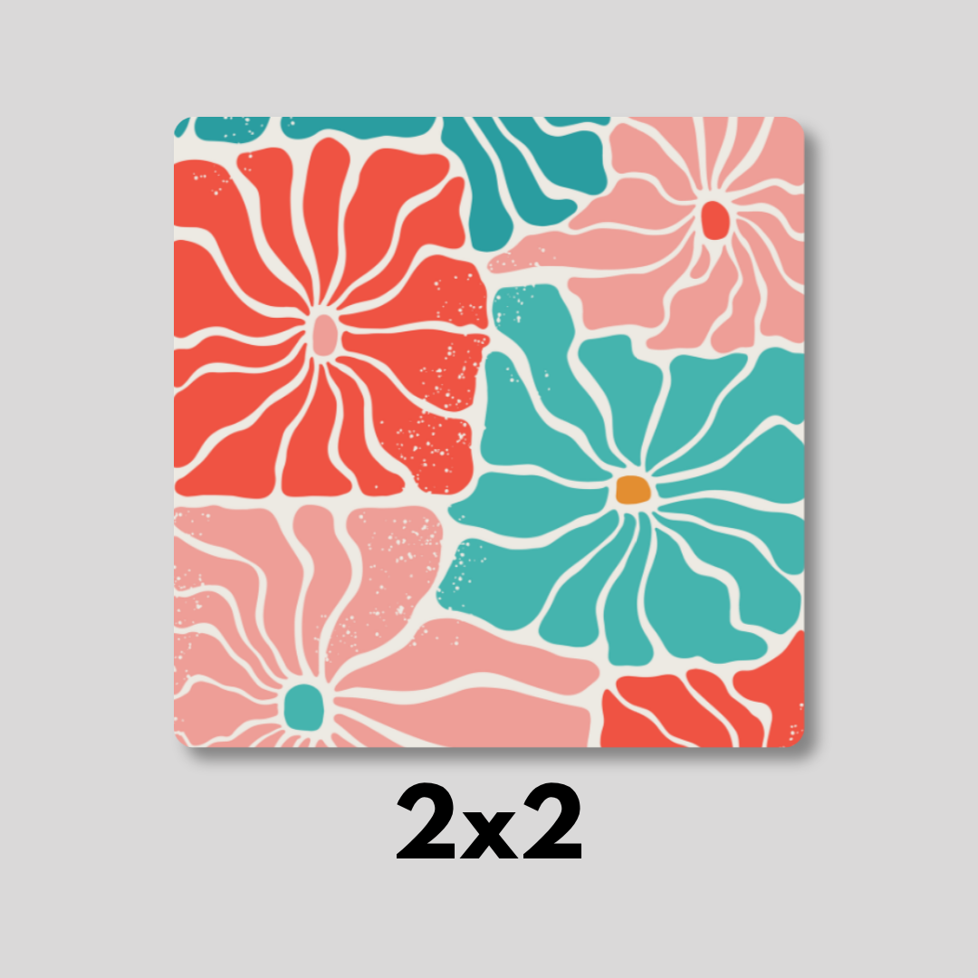 Retro Floral Magnet 9 Pack