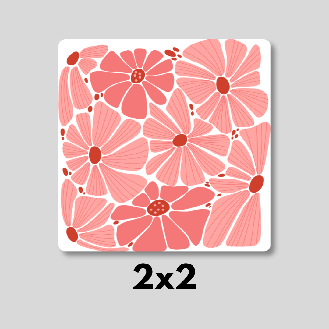 Retro Floral Magnet 2x2
