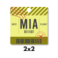Miami Boarding Pass Magnet 2x2