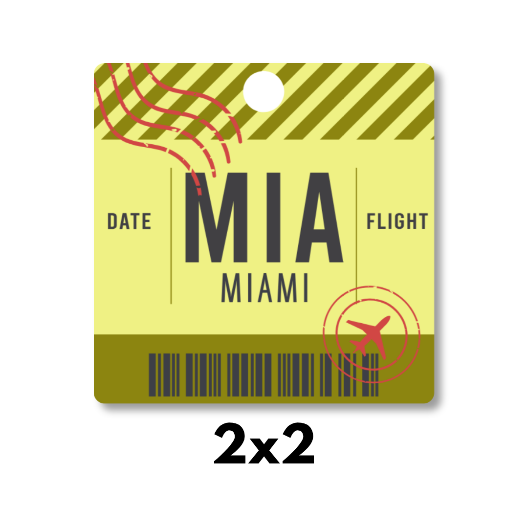 Miami Boarding Pass Magnet 2x2