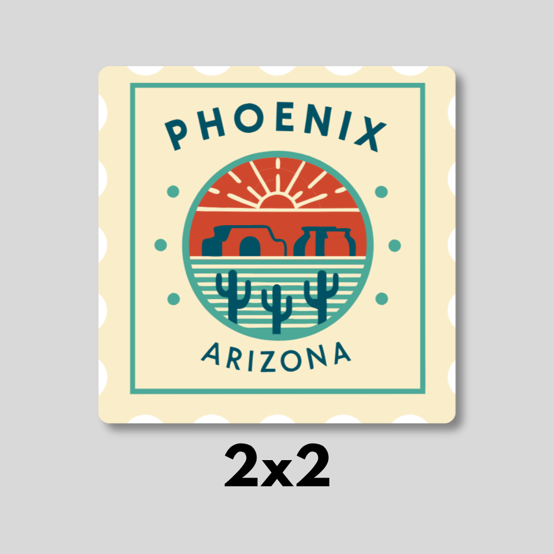 Phoenix, Arizona Vintage Stamp Magnet 2x2