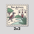 San Antonio, Texas Vintage Stamp Magnet 2x2