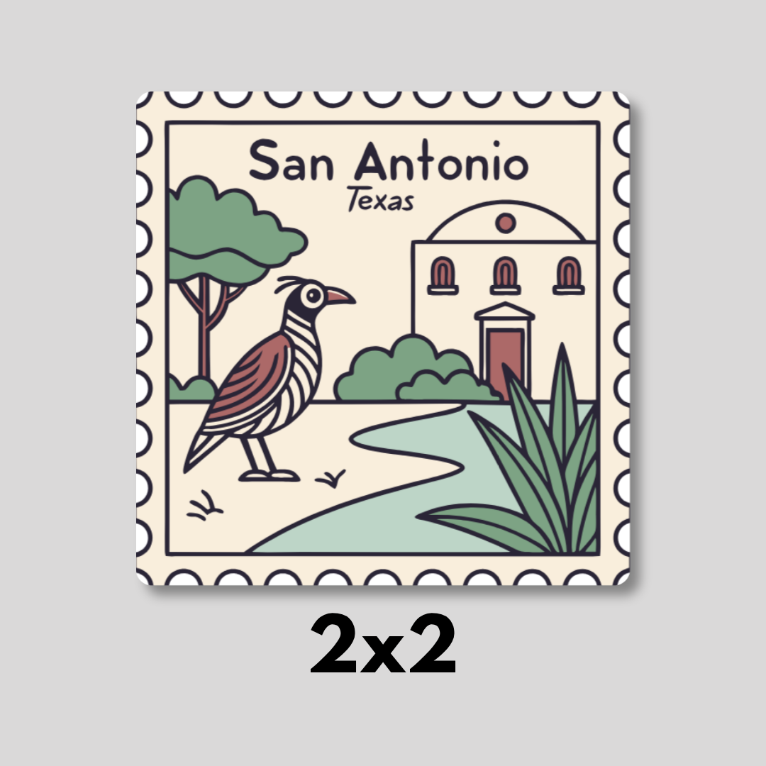 San Antonio, Texas Vintage Stamp Magnet 2x2