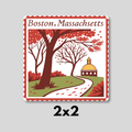 Boston, Massachusetts Vintage Stamp Magnet 2x2