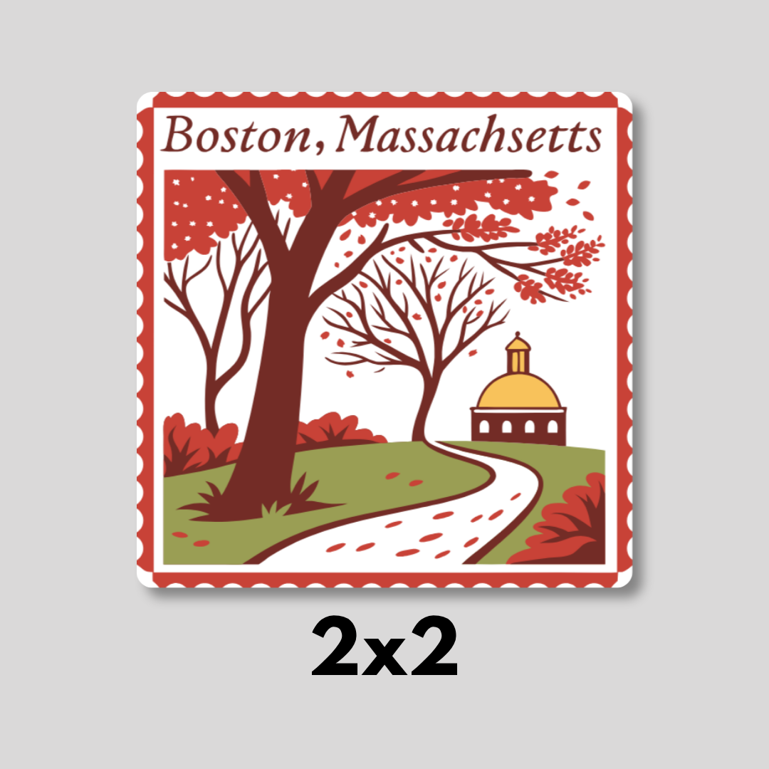 Boston, Massachusetts Vintage Stamp Magnet 2x2