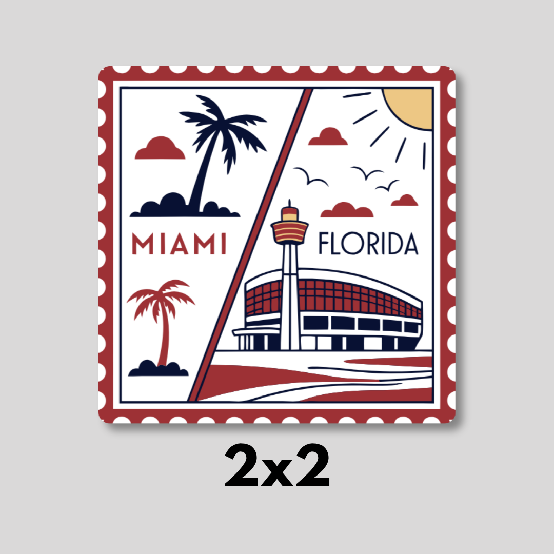Miami, Florida Vintage Stamp Magnet 2x2