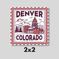 Denver, Colorado Vintage Stamp Magnet 2x2