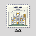 Milan, Italy Vintage Stamp Magnet 2x2