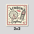 London, England Vintage Stamp Magnet 2x2