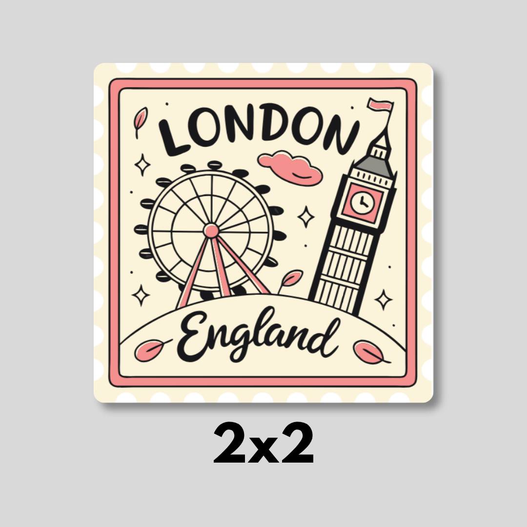 London, England Vintage Stamp Magnet 2x2