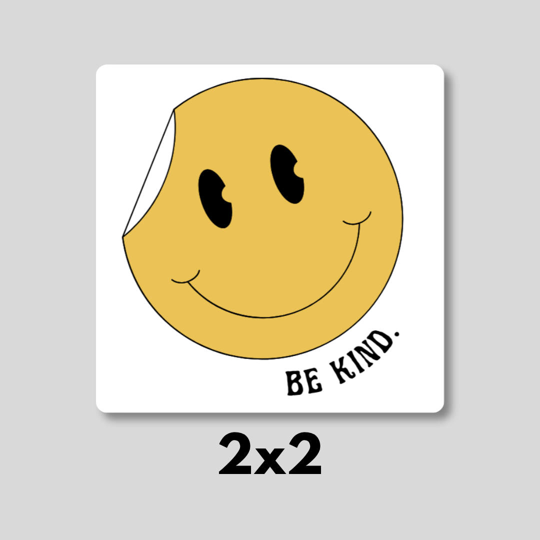 "BE KIND" Smiley Face Magnet 2x2