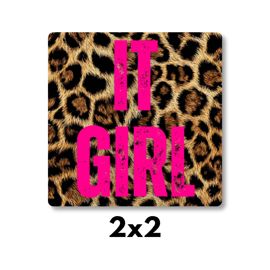 IT GIRL Leopard Print Magnet 2x2