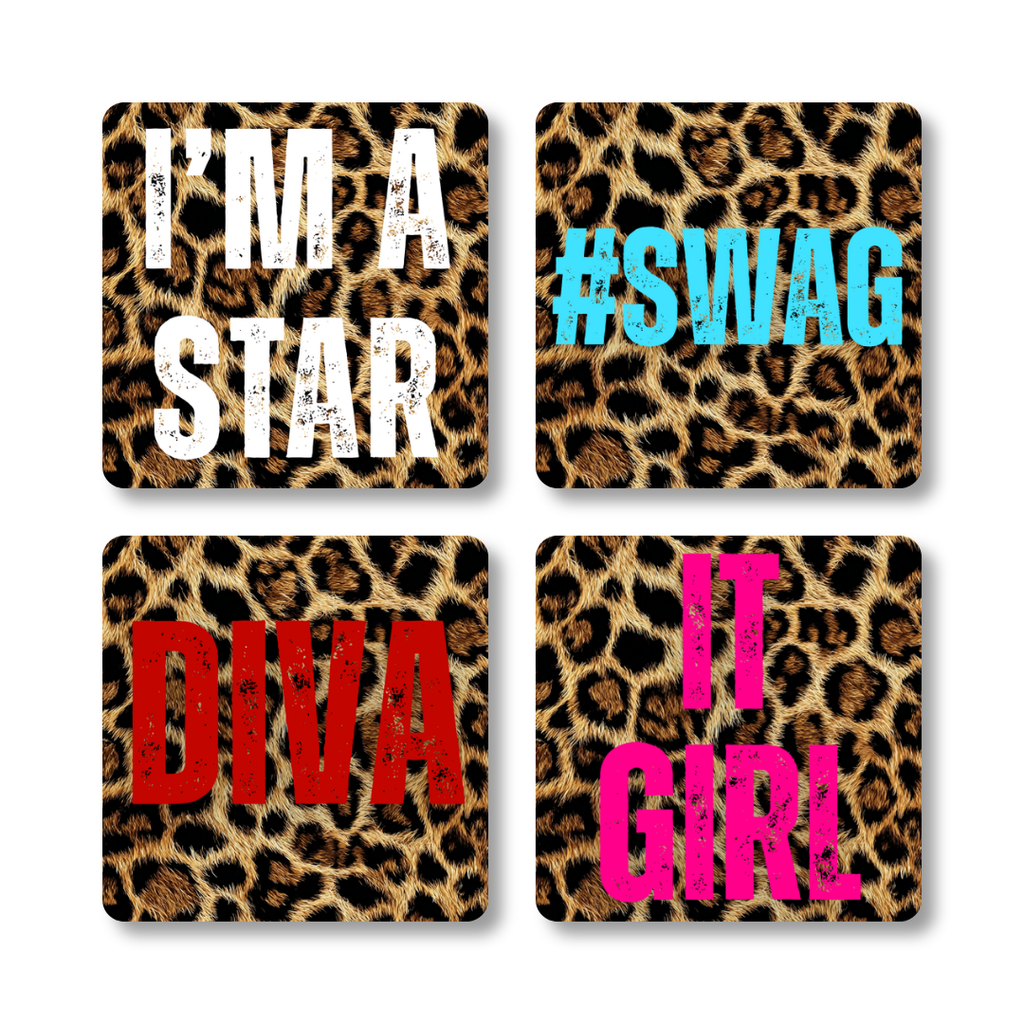 Leopard Print Magnet 4 Pack