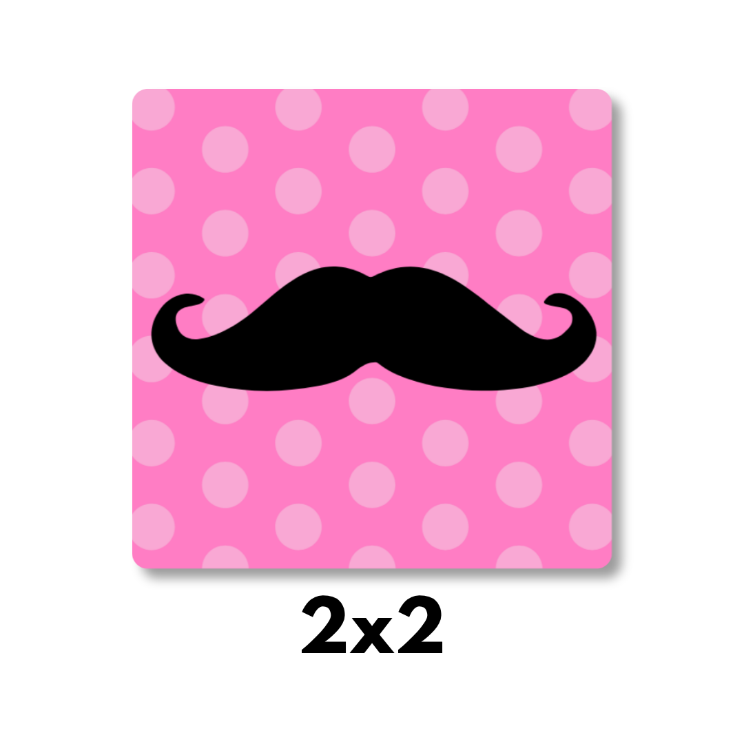 Mustache Polka Dot Magnet 2x2