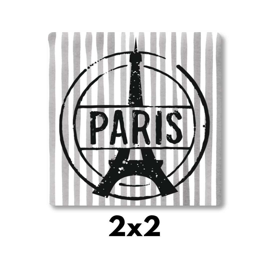 Paris Eiffel Tower Striped Magnet 2x2