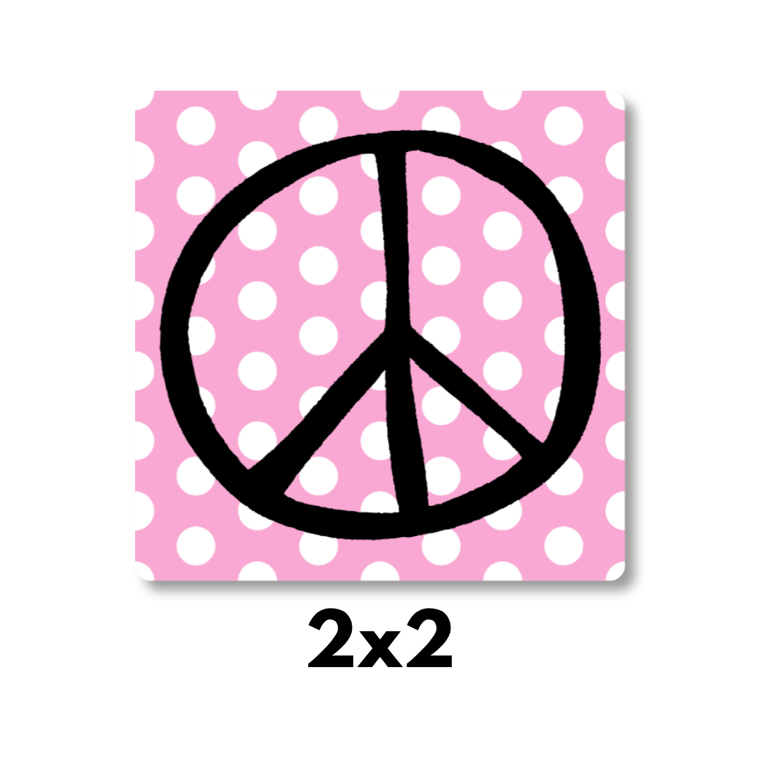 Peace Sign Polka Dot Magnet 2x2